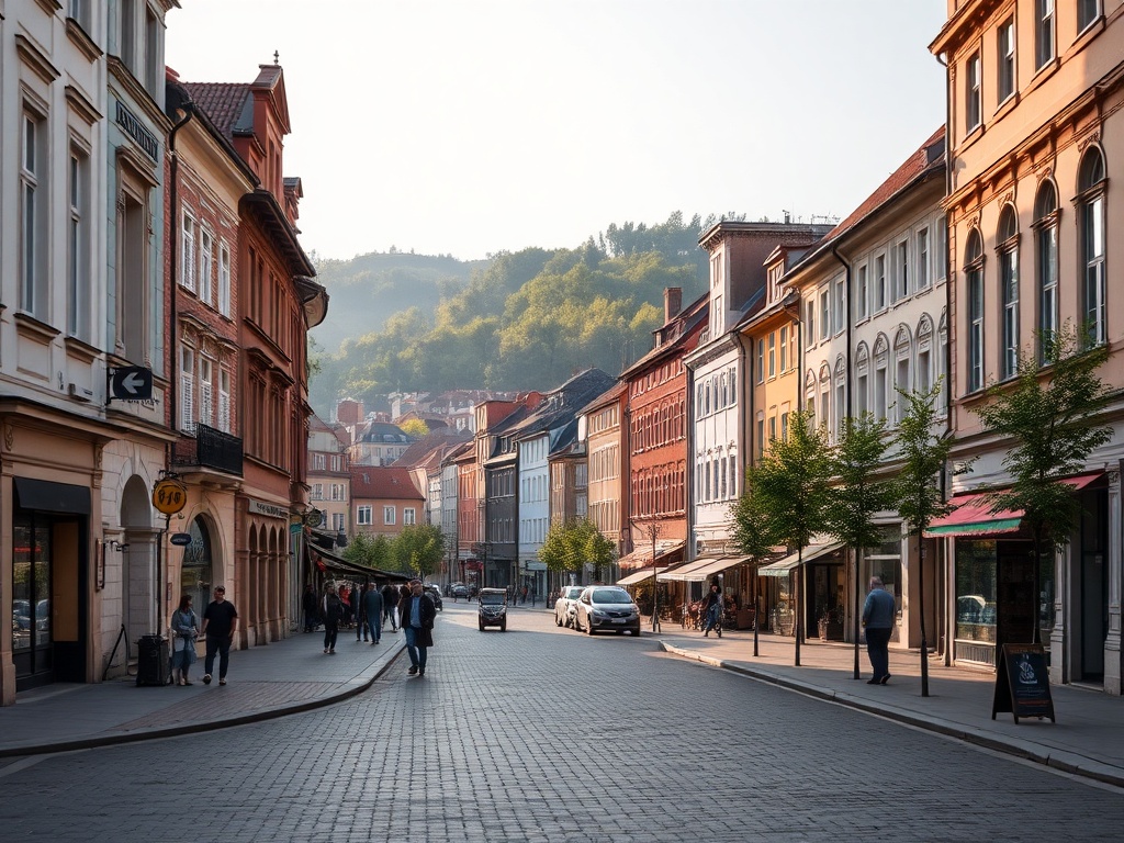 Mapa z zaznaczonymi punktami infrastruktury miejskiej w Bolesławcu