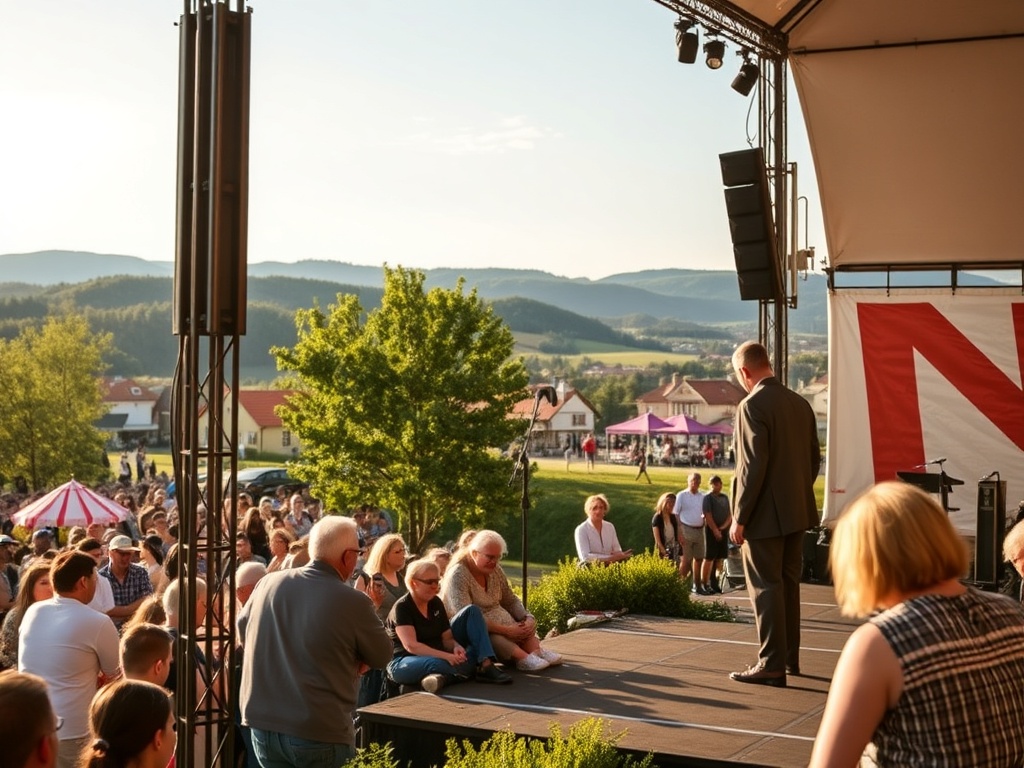 Malowniczy widok na rynek w Bolesławcu z charakterystycznymi kamienicami i wieżą ratuszową.
